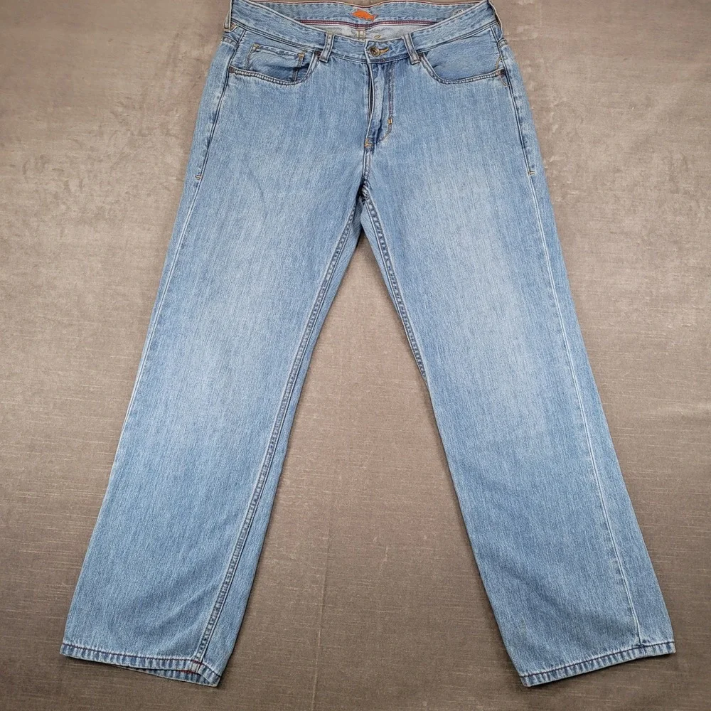 Tommy Bahama Cayman Island Relaxed Mens Jeans Actual Sz 34x29 Light Wash‎ Blue